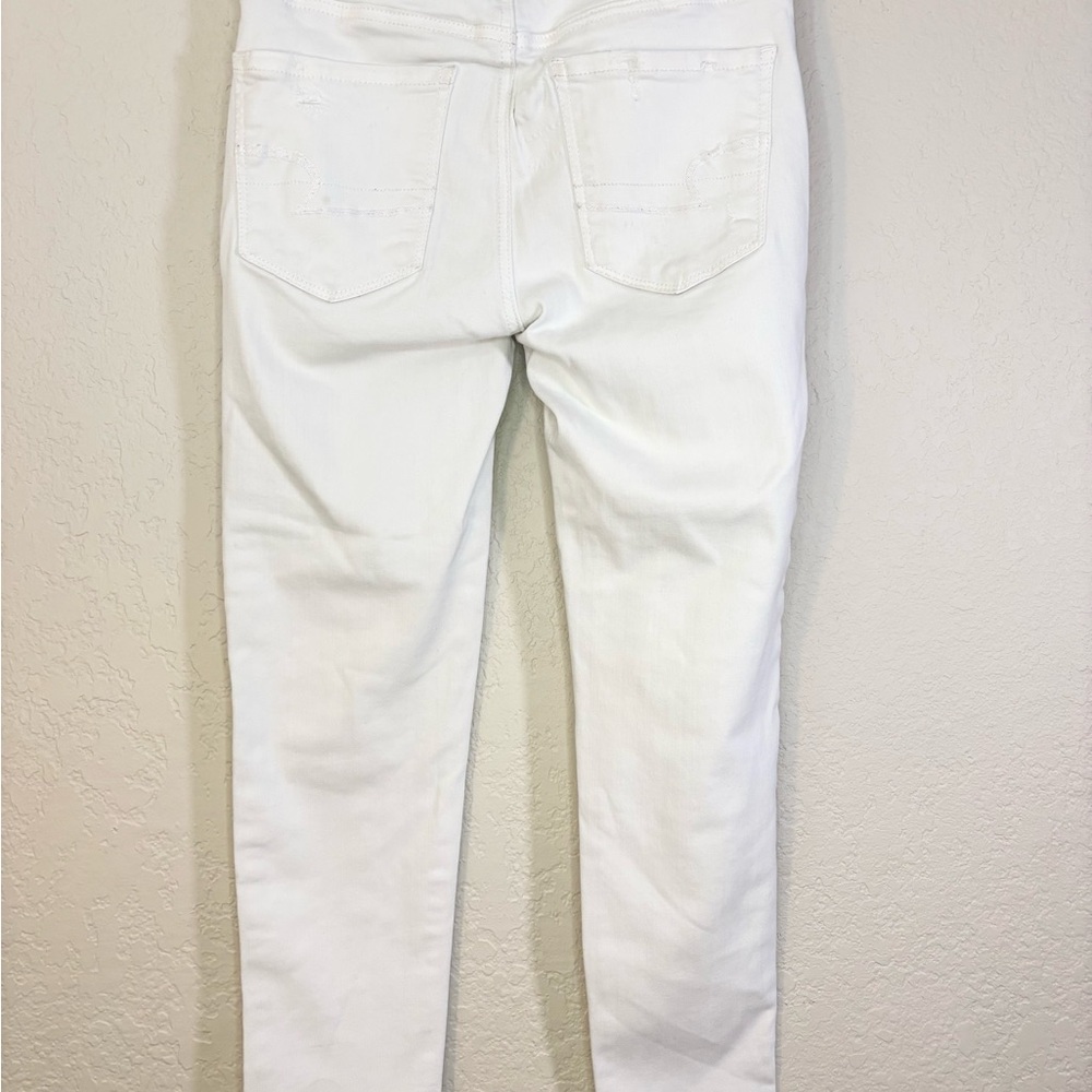 American Eagle Outfitters White Distressed Ankle Jeans Size 0 - Picture 3 of 12